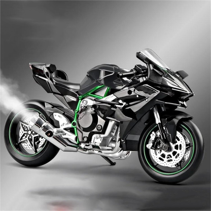 Kawasaki Ninja H2R 1:9, con motor interactivo, luces y escape funcional.