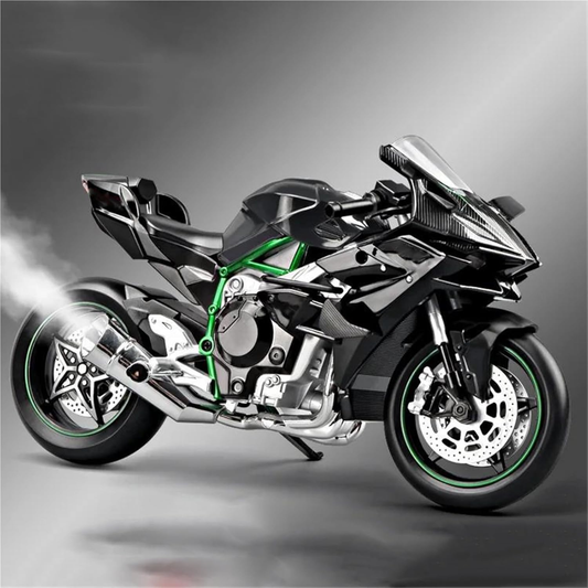 Kawasaki Ninja H2R 1:9, con motor interactivo, luces y escape funcional.