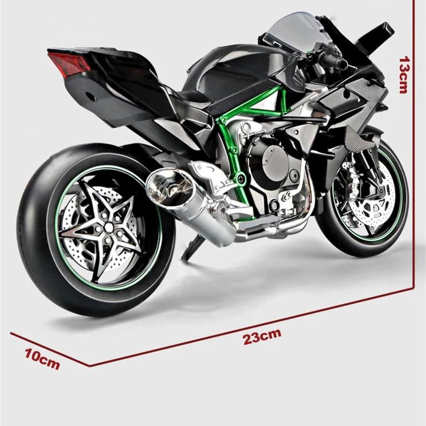 Kawasaki Ninja H2R 1:9, con motor interactivo, luces y escape funcional.