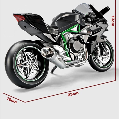 Kawasaki Ninja H2R 1:9, con motor interactivo, luces y escape funcional.